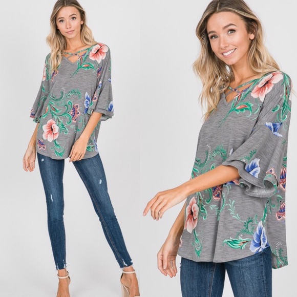 Plus Laura Bell Sleeve Floral Top! - Picture 2 of 9